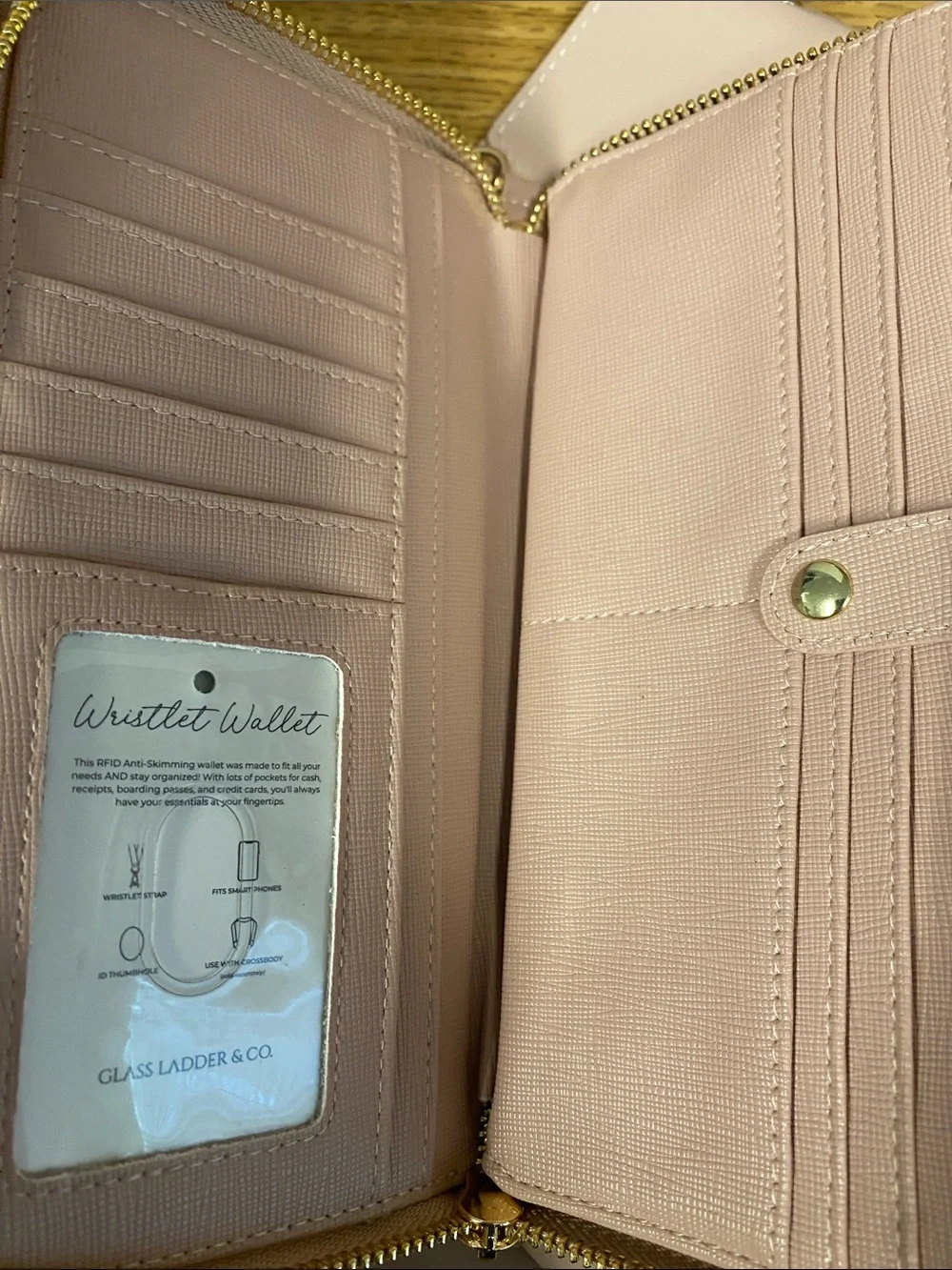 Glass Ladder & Co Women's Blush Pink Backpack Set with Wallets and Clutch